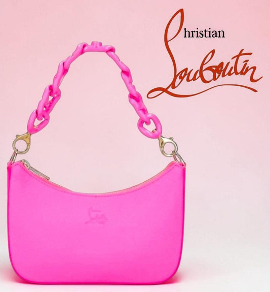 CHRISTIAN LOUBOUTIN Rubila Chain Mini Shoulder Bag, Pink, 2-Way, Storage #QY42MN