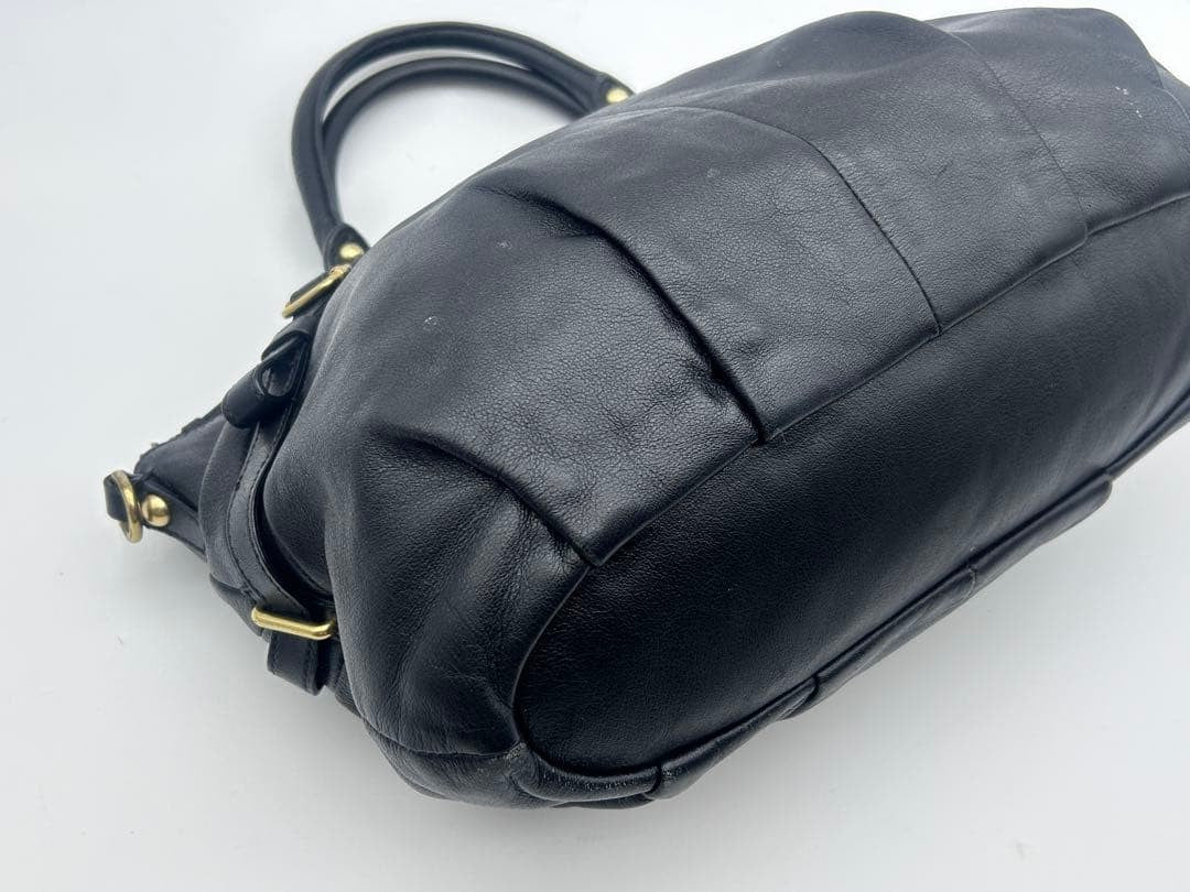 Y2K Coach Black Leather Handbag Mini Boston #QY1XRE