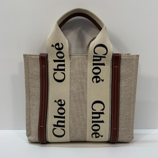 Chloe Woody Canvas Leather Small Handbag MBZ961 #QYB5T2