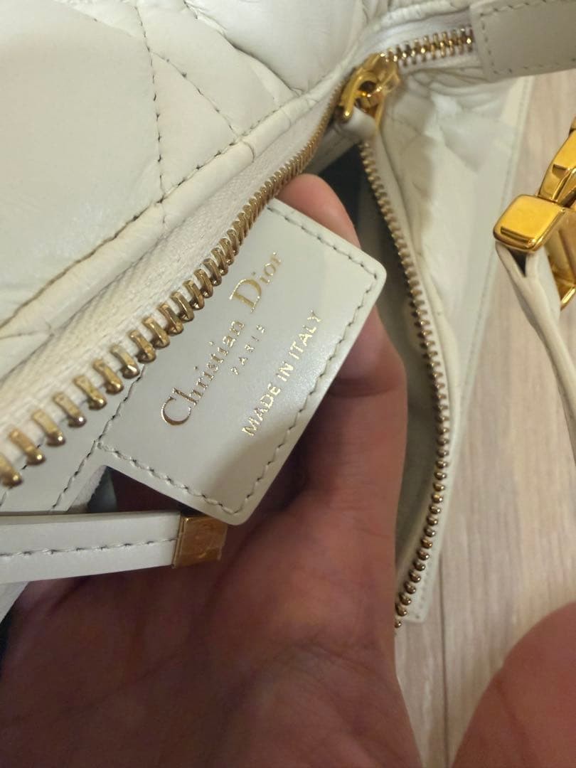 Dior Nomad Pouch Cannage Shoulder Bag for Women, White #QYBF3Y
