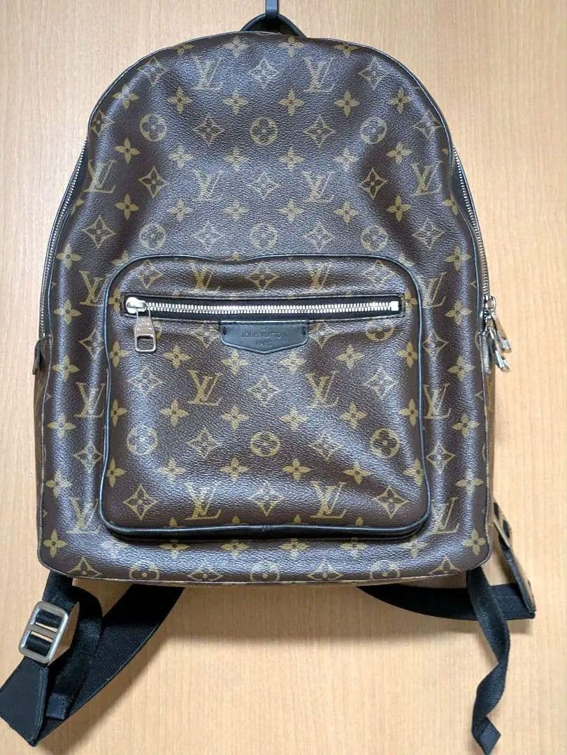 LOUIS VUITTON Josh Backpack Monogram Macassar Black Brown #QYJXR2