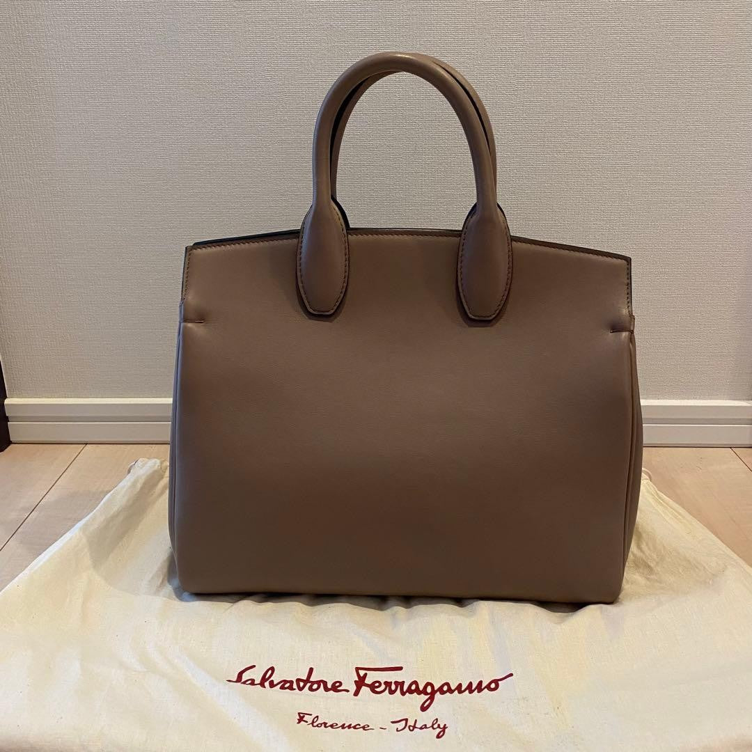 Salvatore Ferragamo Studio Gray Pouch #QYIA68