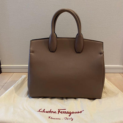 Salvatore Ferragamo Studio Gray Pouch #QYIA68