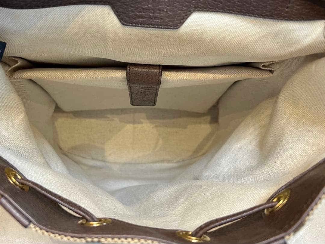 GUCCI Jumbo GG 678829 Canvas Leather Backpack Beige #QYHD3L
