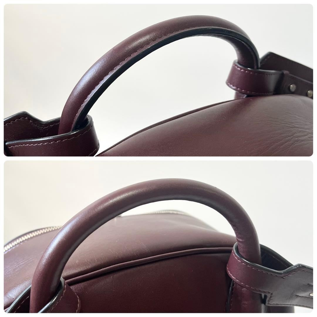 VALEXTRA My Logo Backpack Leather Bordeaux Burgundy Men #QY3G0E