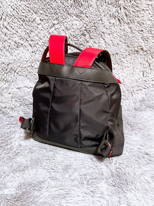 CHRISTIAN LOUBOUTIN Buckle Bis Small Backpack Black Leather #QYIV5B