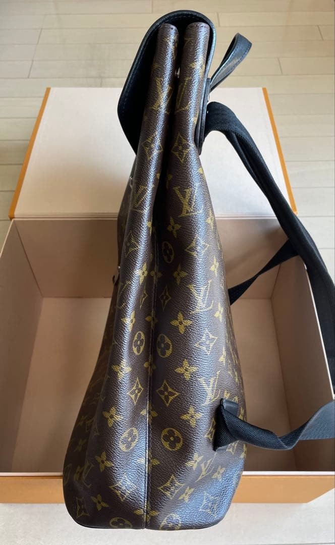 LOUIS VUITTON Parc Backpack Monogram Macassar Flap Buckle #QYKL19