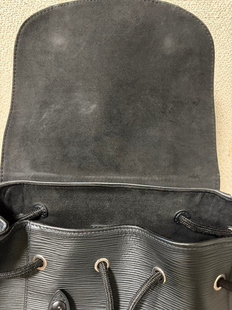LOUIS VUITTON Christopher PM Epi Leather Backpack Black #QY30PQ