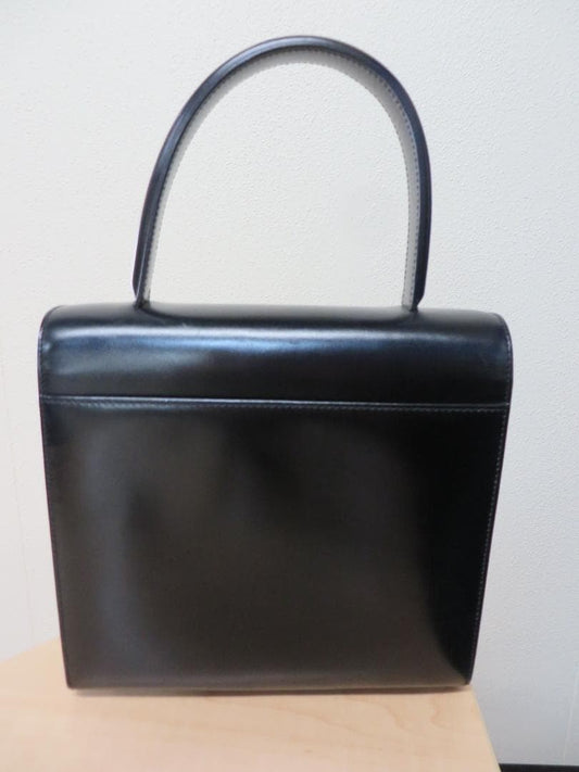Cartier Panthère handbag, gold hardware, black leather. #QY7BP8