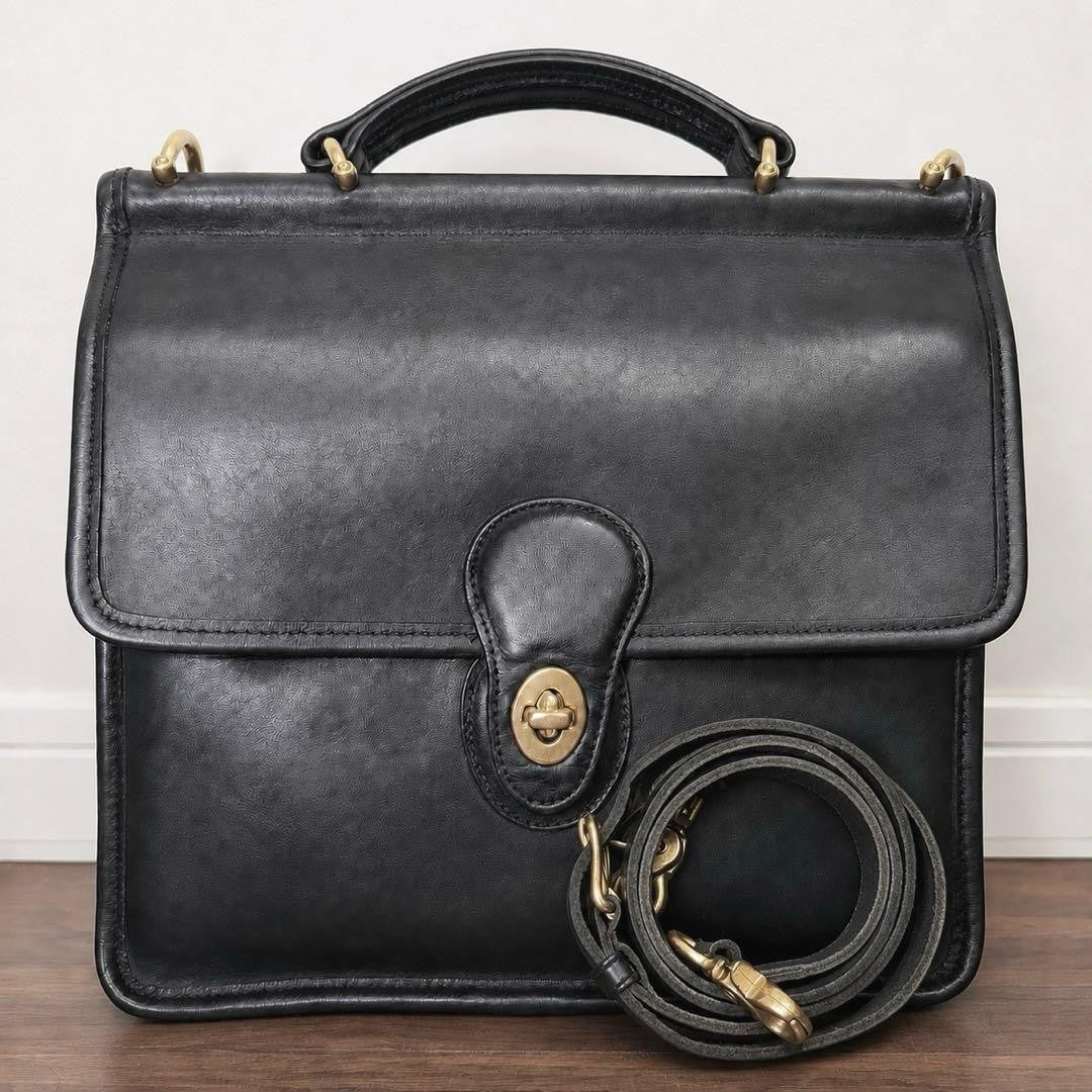 90s USA-made Old Coach 2-way bag, black #QYJY4P
