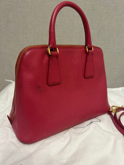 PRADA Saffiano Leather Handbag, Red #QYFVS4