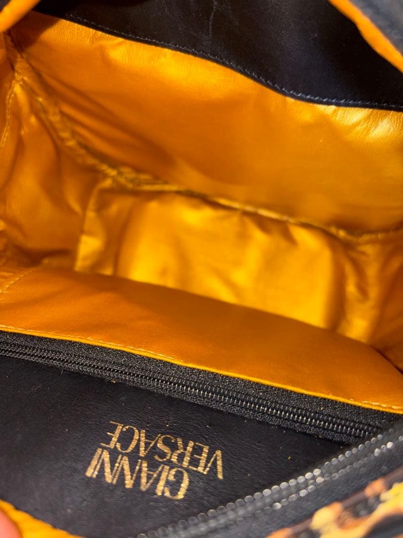 Gianni Versace Leopard Print Leather Handbag Vintage #QYGC2L