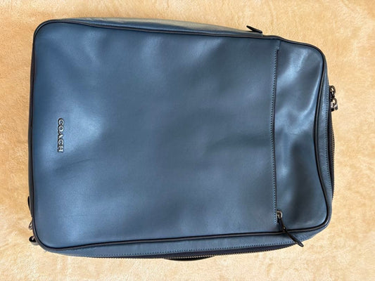 COACH dark blue leather backpack #QYA3BX