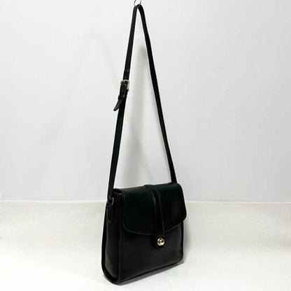 USA OLD Coach Leather Shoulder Bag with Hook Closure #QY7B1G