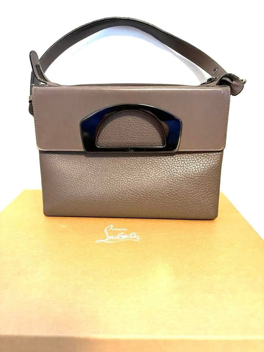 CHRISTIAN LOUBOUTIN 3-way bag Passage Messenger, Gray, Patent Leather #QY8KOD