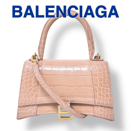 Balenciaga Hourglass Top Handle Small Bag, Pink Beige #QY3GOG