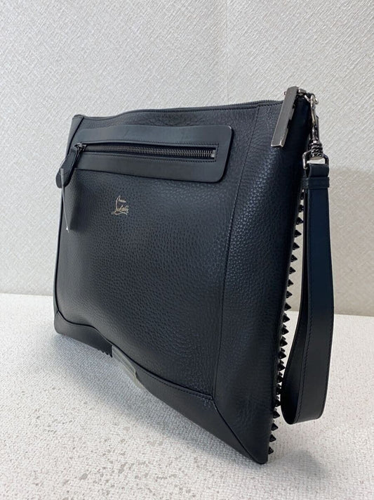Christian Louboutin Leather Clutch Bag, Black, 11445048 #QYF7W8