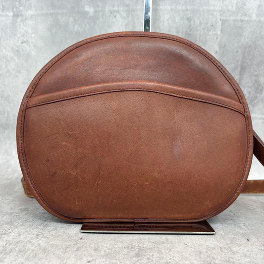 COACH Old Coach shoulder bag, round shape, leather, brown. #QYGIQL