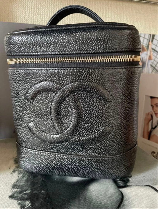 CHANEL Caviar Skin Vanity Bag, Black, Page 3 #QYB789