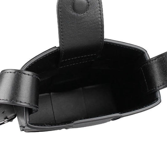 BOTTEGA VENETA Phone Pouch Leather Shoulder Bag Black #QYA2OU