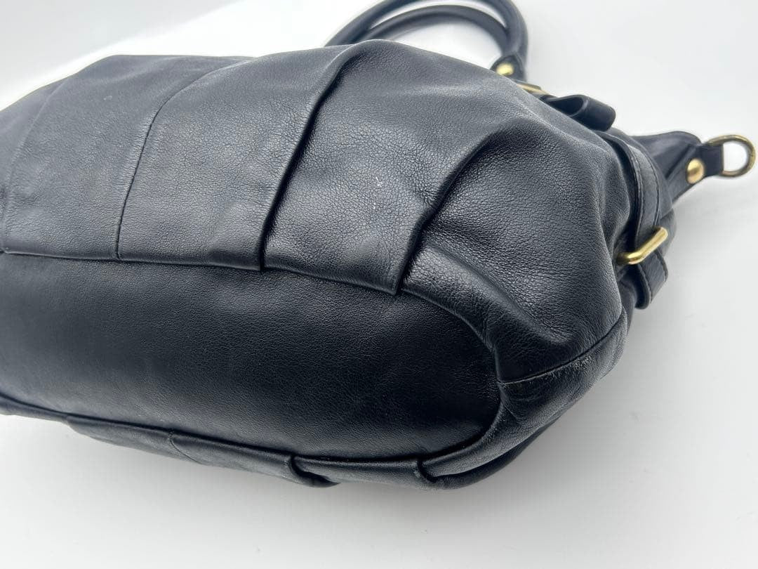 Y2K Coach Black Leather Handbag Mini Boston #QY1XRE