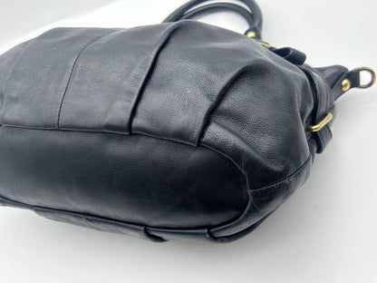 Y2K Coach Black Leather Handbag Mini Boston #QY1XRE