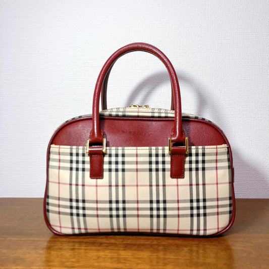 BURBERRY handbag, Nova check pattern, red #QYI9KZ