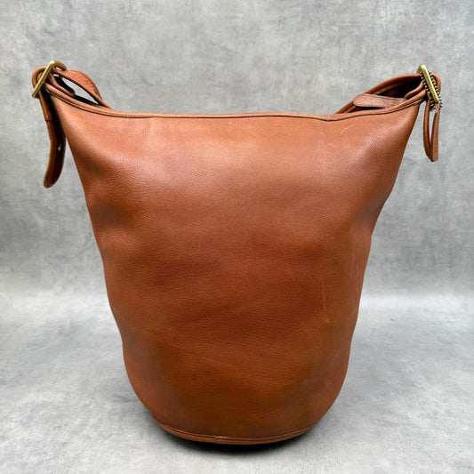 COACH Bucket Shoulder Bag 9085 Brown Leather #QYF8D6