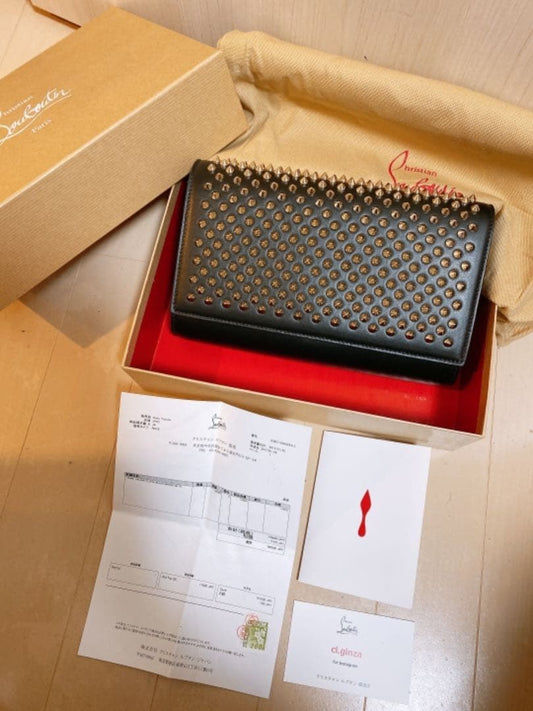 CHRISTIAN LOUBOUTIN Clutch Shoulder Bag Black Women #QY12PN