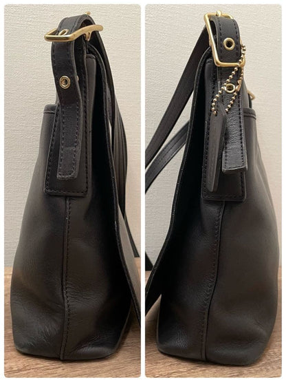 OLD COACH 9829 Black Leather Shoulder Bag #QYJXWW