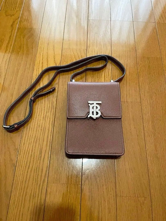 BURBERRY TB Robin Shoulder Bag Brown Leather #QYINCX