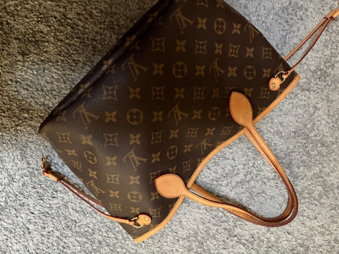 LOUIS VUITTON Monogram Leather Handbag Brown Zip Pocket #QYCO18