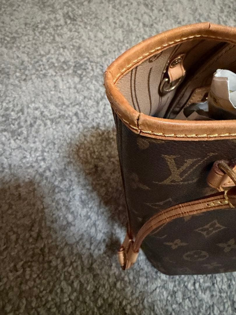 LOUIS VUITTON Monogram Leather Handbag Brown Zip Pocket #QYCO18