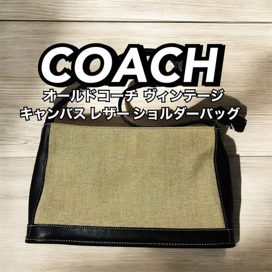 COACH Canvas Shoulder Bag, Beige, A9X6124 #QYKDLA