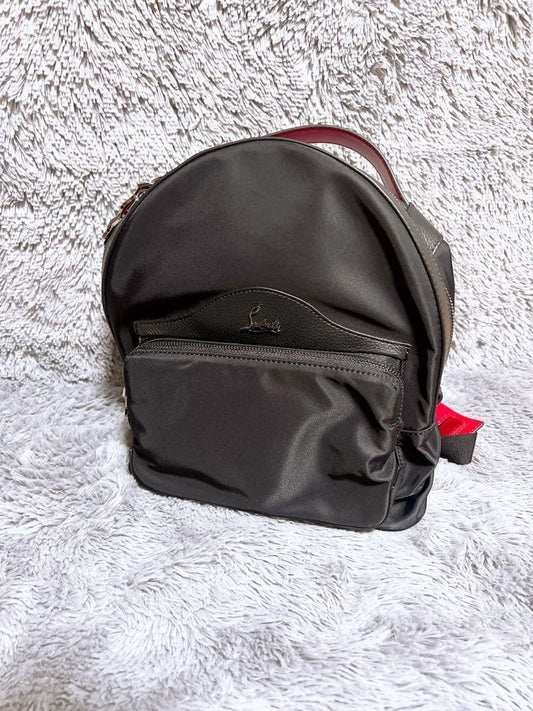 CHRISTIAN LOUBOUTIN Buckle Bis Small Backpack Black Leather #QYIV5B
