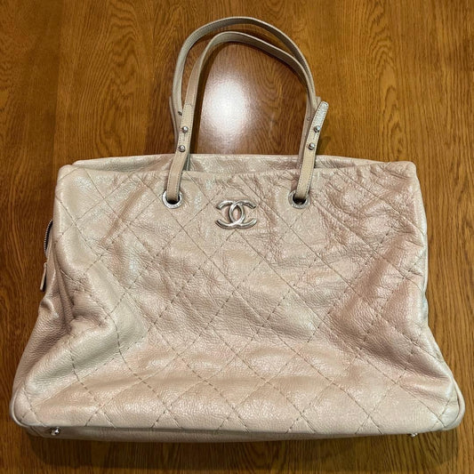 CHANEL Handbag Beige Authentic #QYDYCF
