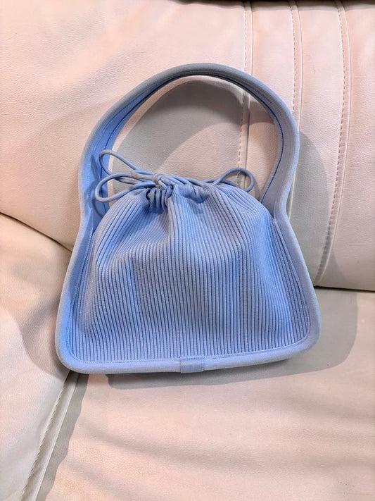 ALEXANDER WANG Ryan Small Rib Knit Bag Light Blue Hard to Find Color 2024 #QYFHXX