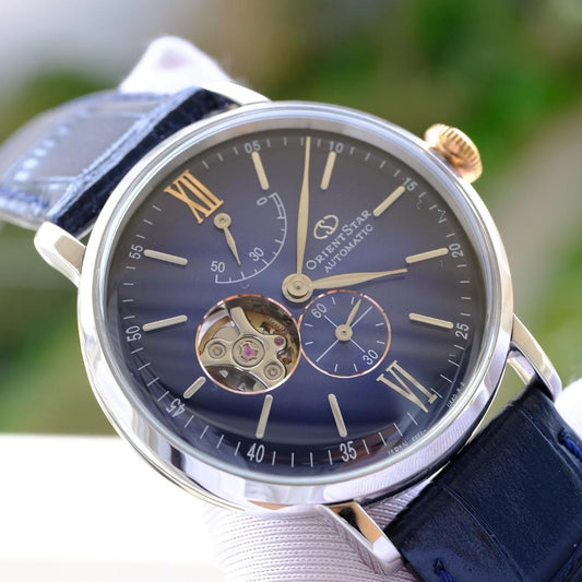 ORIENT STAR limited winding watch, navy #QY00D2