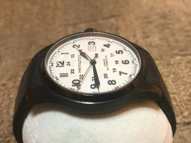 Swiss Hamilton Khaki Field Automatic Watch with Winding Rubber Strap #PGELWU