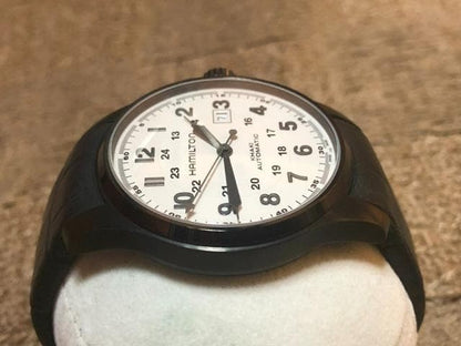 Swiss Hamilton Khaki Field Automatic Watch with Winding Rubber Strap #PGELWU
