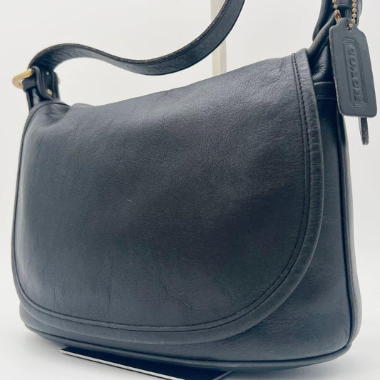 COACH Fletcher Bag Shoulder Bag Flap Leather Black #QYL0F8