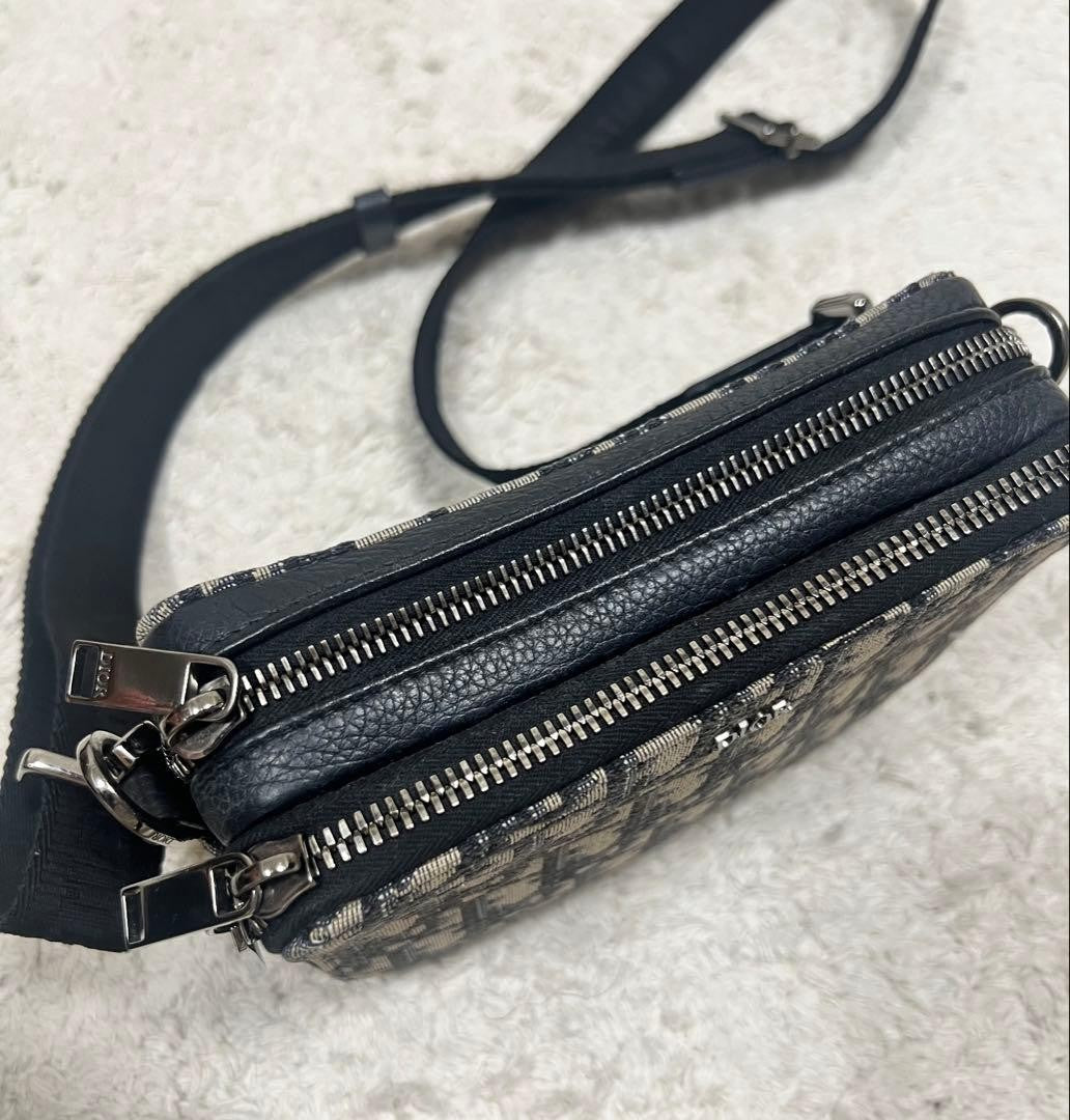 DIOR Oblique Jacquard Zip Pouch Black #QYJI9C