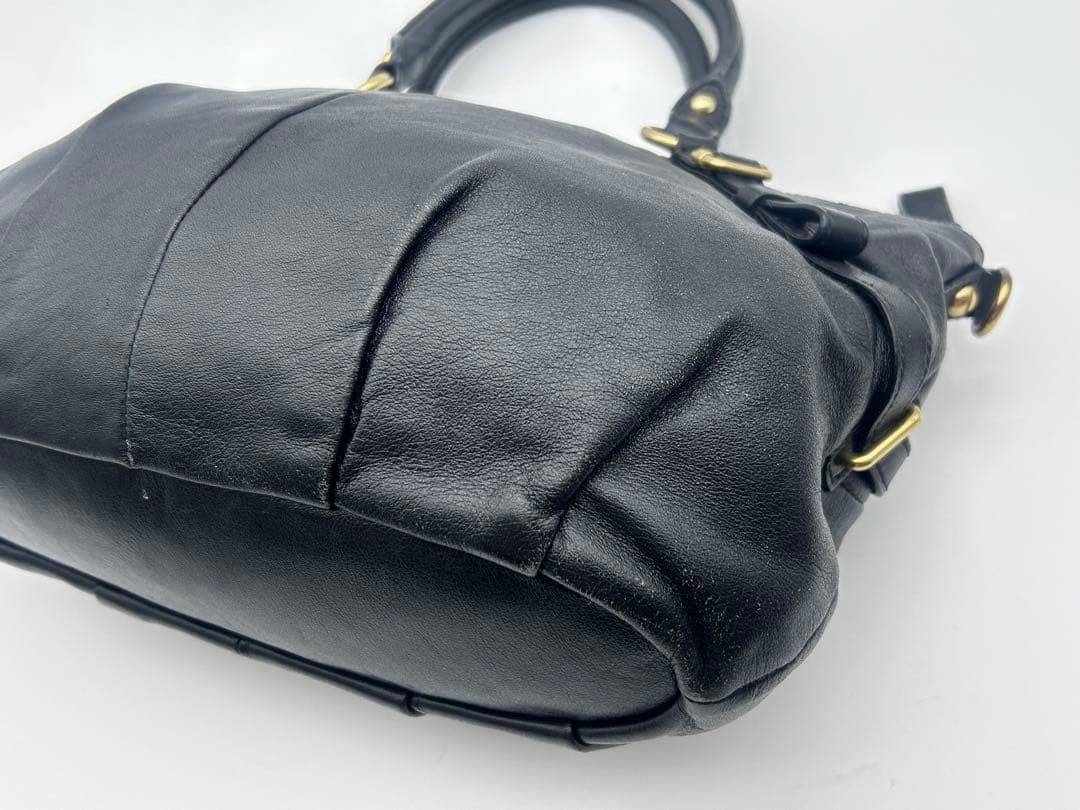Y2K Coach Black Leather Handbag Mini Boston #QY1XRE