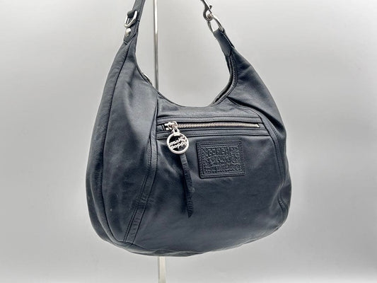 Y2KCOACH Poppy Leather Shoulder Bag, Black #QY0813