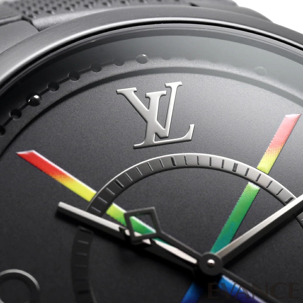 Weekly Special: LOUIS VUITTON Tambour Slim Rainbow QA113 Black Men's Wat #QYCFMJ
