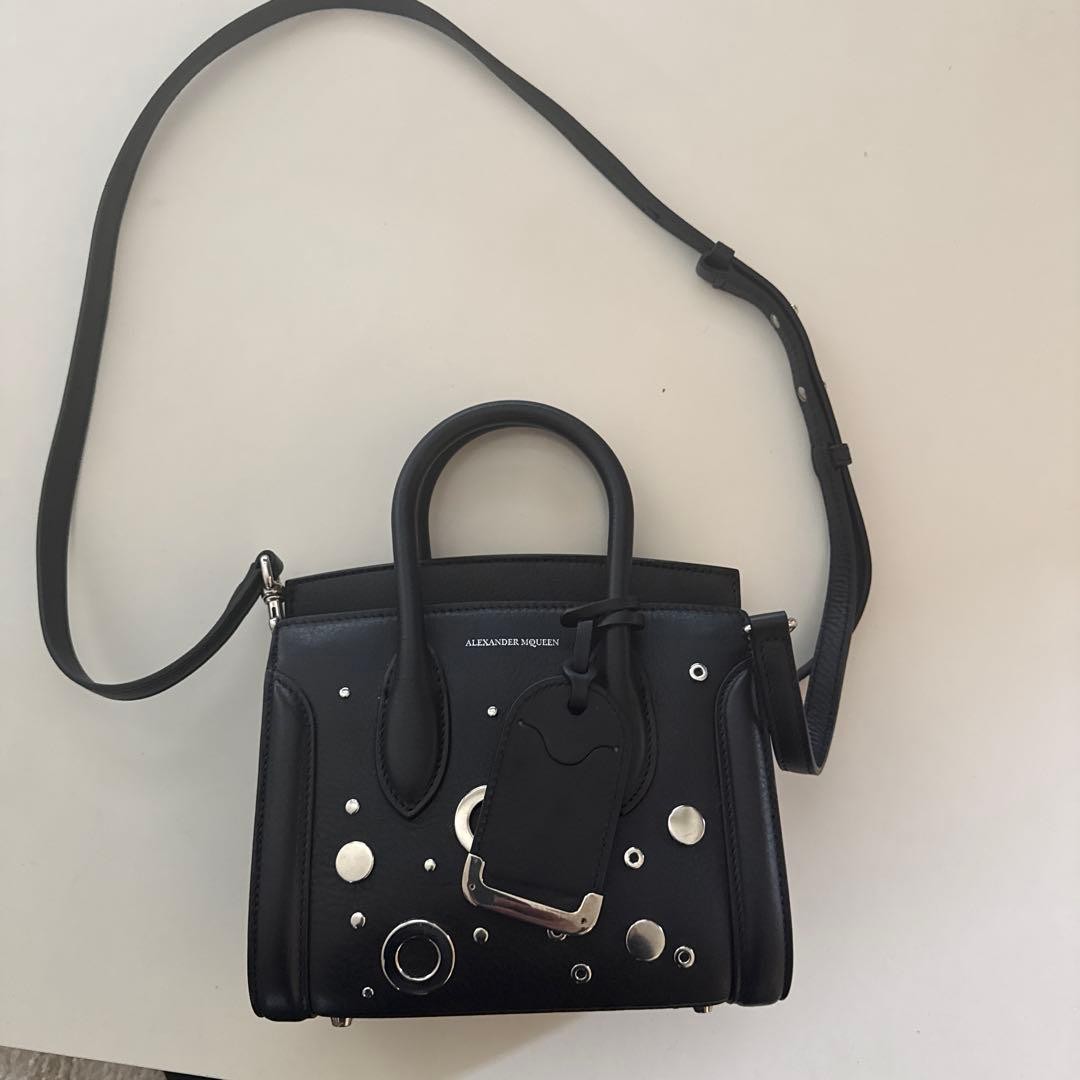 ALEXANDER MCQUEEN Black Studded Mini Handbag Women #QYGQL9