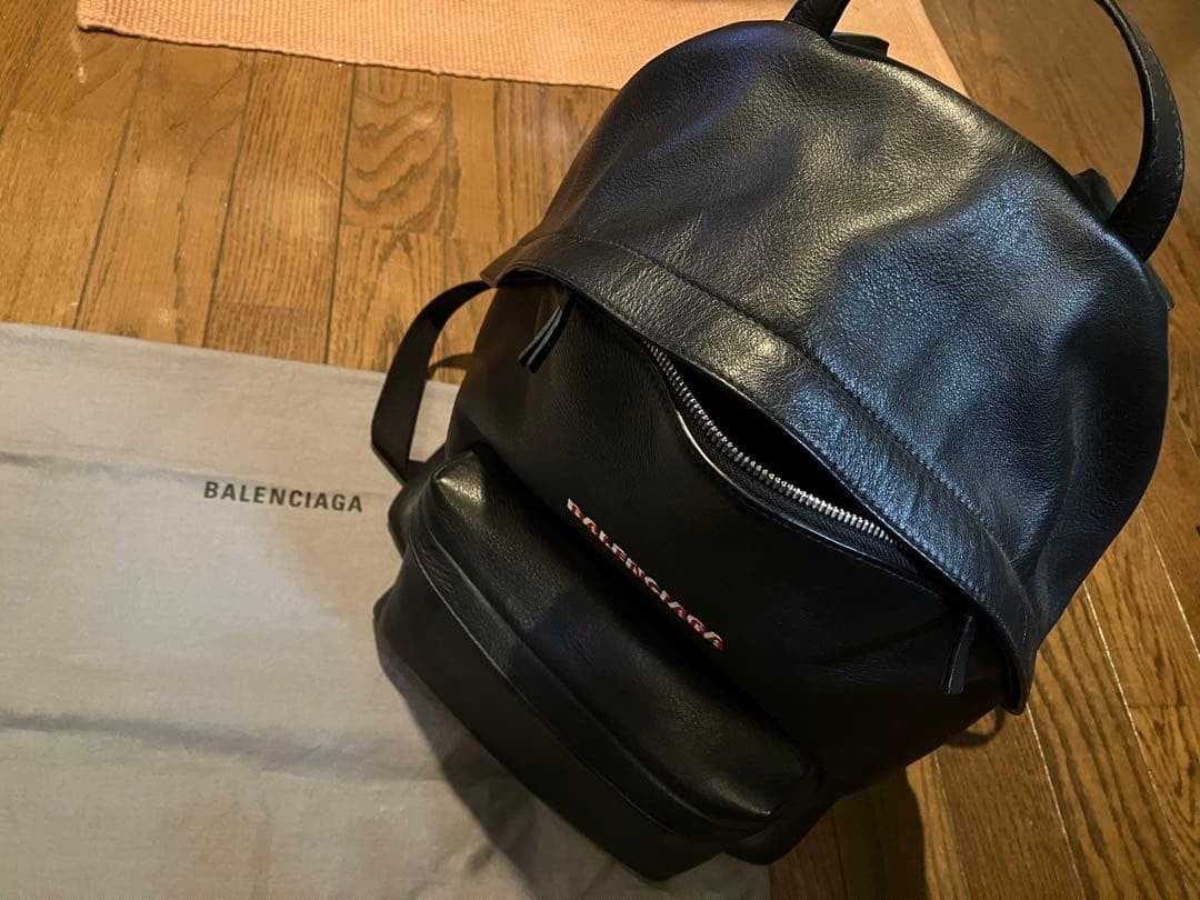 BALENCIAGA Leather Backpack Black #QY1IQX