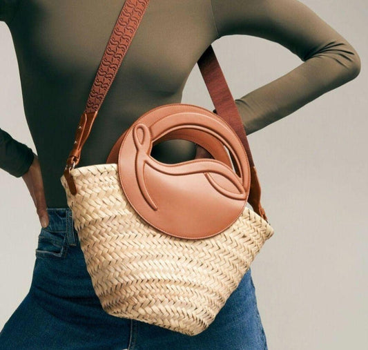 CHRISTIAN LOUBOUTIN small basket bag, Beige, Leather #QY4XIC