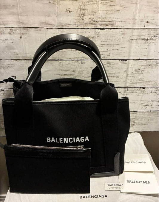 BALENCIAGA Tote Bag Navy Cabas S 339933 #QYKTOF