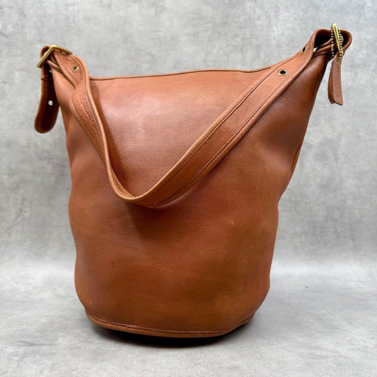 COACH Bucket Shoulder Bag 9085 Brown Leather #QYF8D6